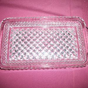 Antique Glass relish tray Anchor Hocking Wexford Pattern Approx 9x5